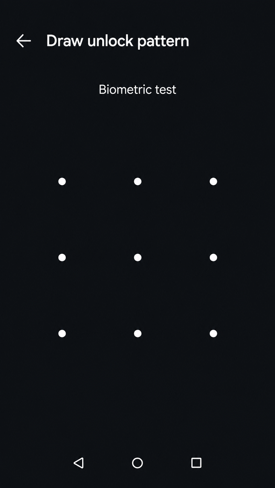 Android device authentication fallback screen used with BizCloud biometric verification