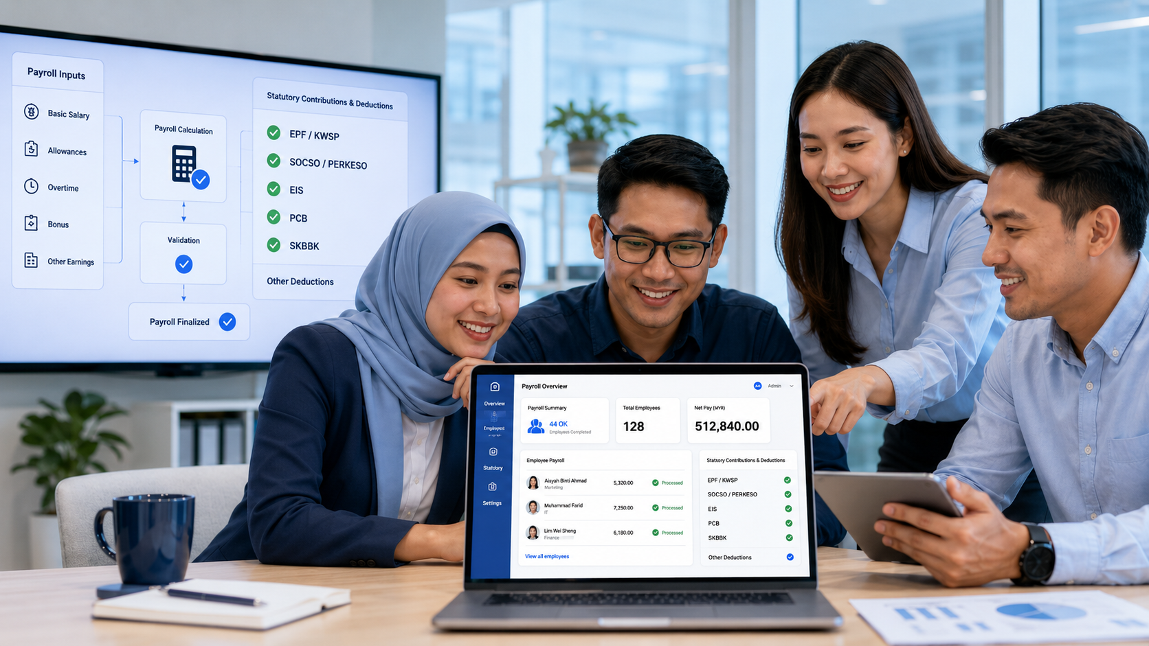 Payroll preset settings with EPF SOCSO EIS PCB SKBBK