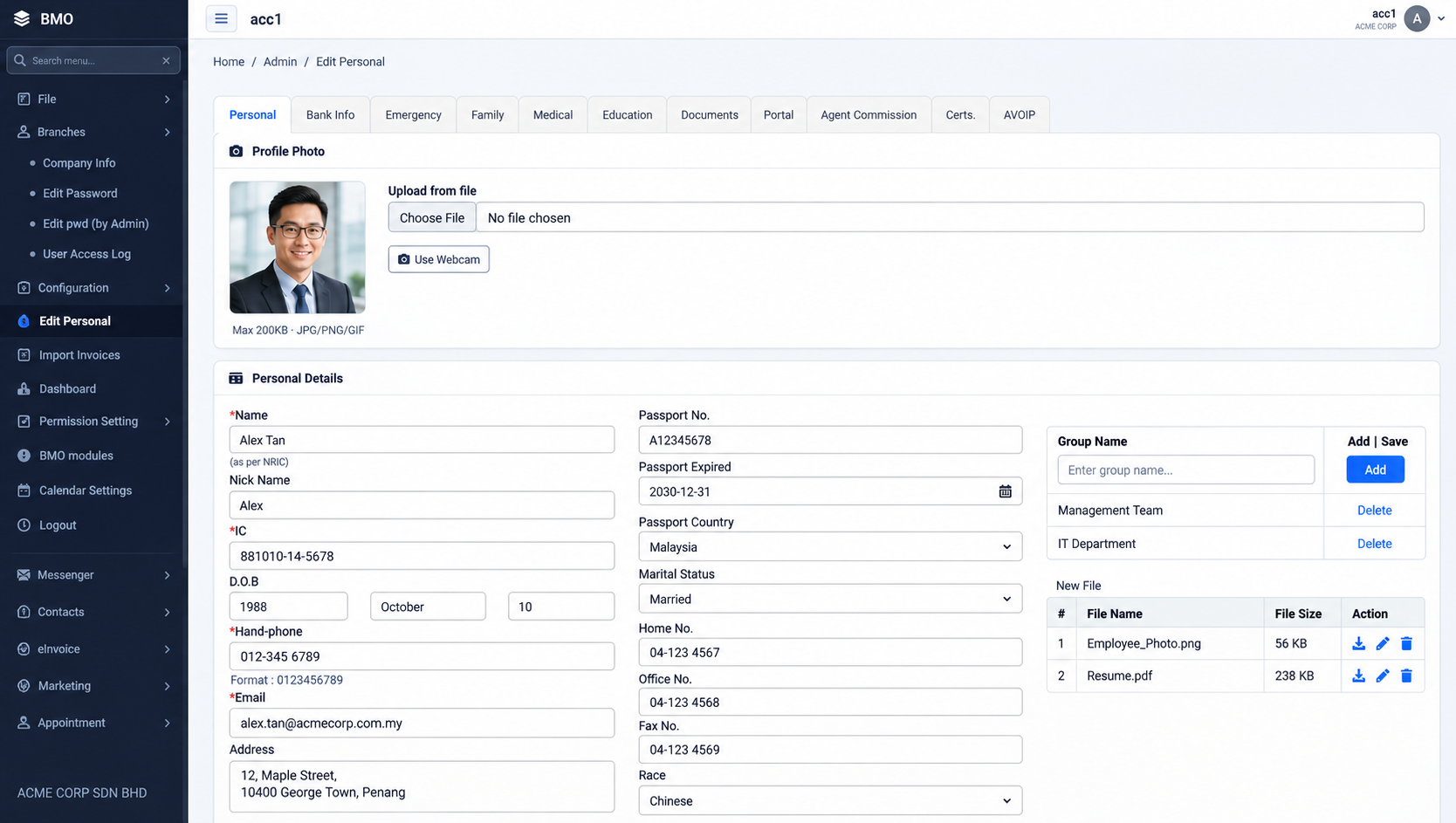 Employee Records & Employment Lifecycle: Comprehensive employee profile