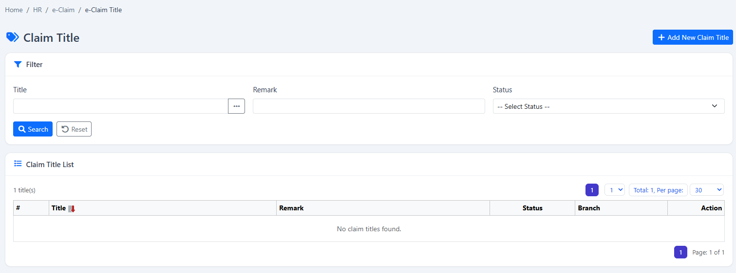 e-Claim Module | BizCloud Modular HRM Software