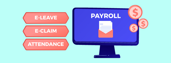payroll system with time attendance e-claim e-leave modules